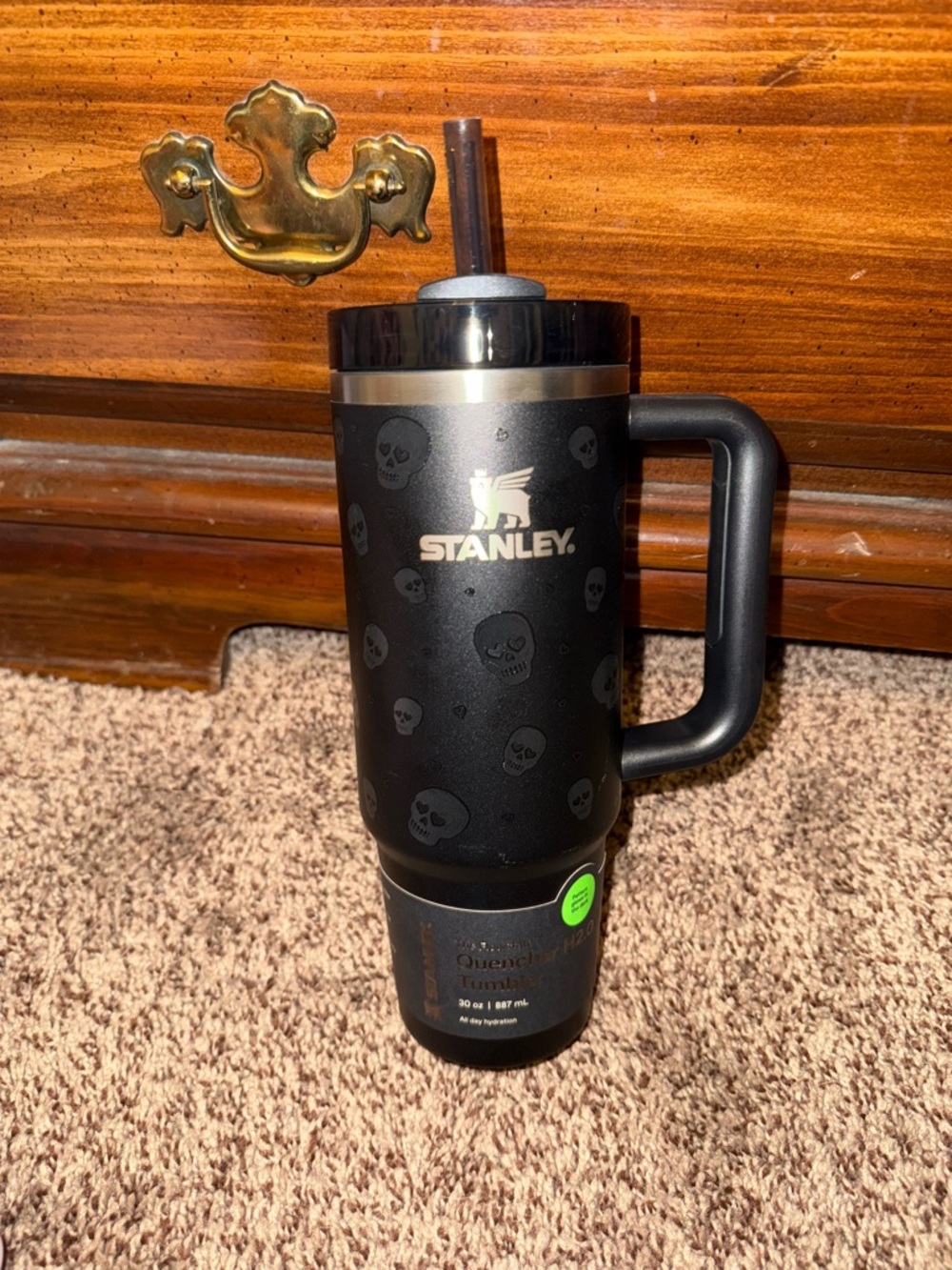 Stanley Black Sweetheart Skull 30oz Quencher Tumbler Halloween